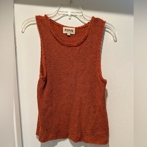 Pepin by Anthropologie Women's Rust Orange Knit Tank Top Size XS